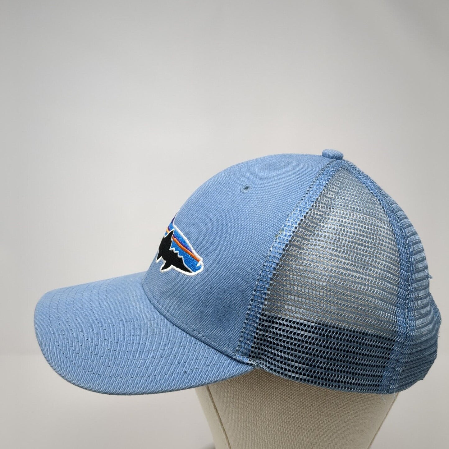 Patagonia Snapback Trucker Hat Blue OS Adjustable Embroidered Mesh Back 6 Panel