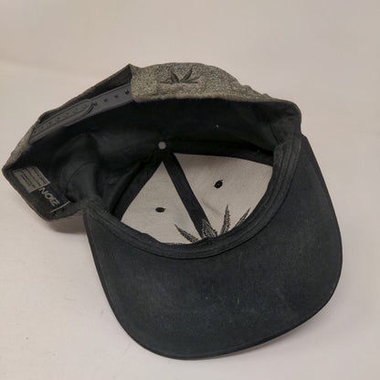 Marijuana Weed Logo Hat Cap Gray Black Embroidered 100% Polyester