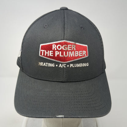 Roger The Plumber Snapback Trucker Hat Gray One Size Mesh Back Flexfit