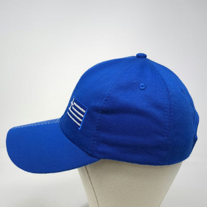 Blue Baseball Cap One Size Greece Flag Vertical Logo Strapback Travel Hat