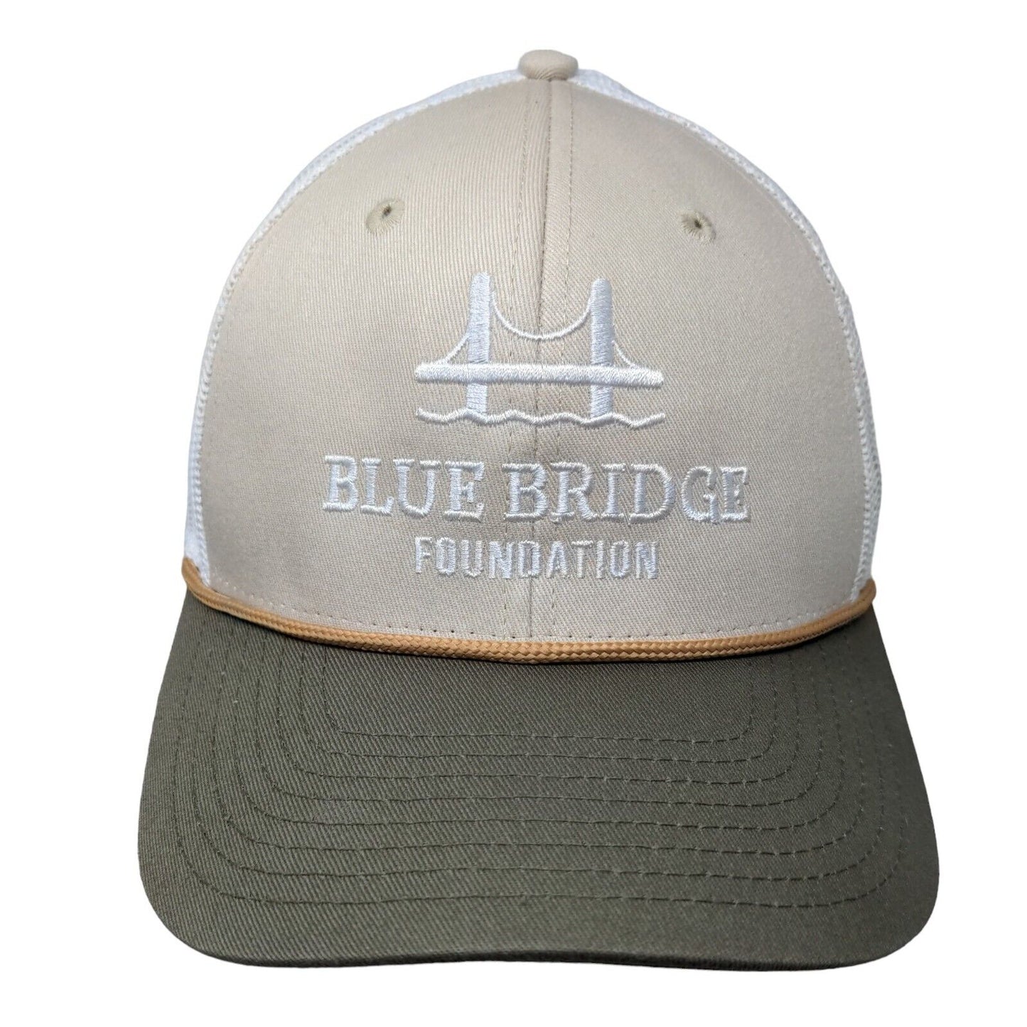 Blue Bridge Foundation Snapback Trucker Hat Multicolor OSFM Mesh Back Rope