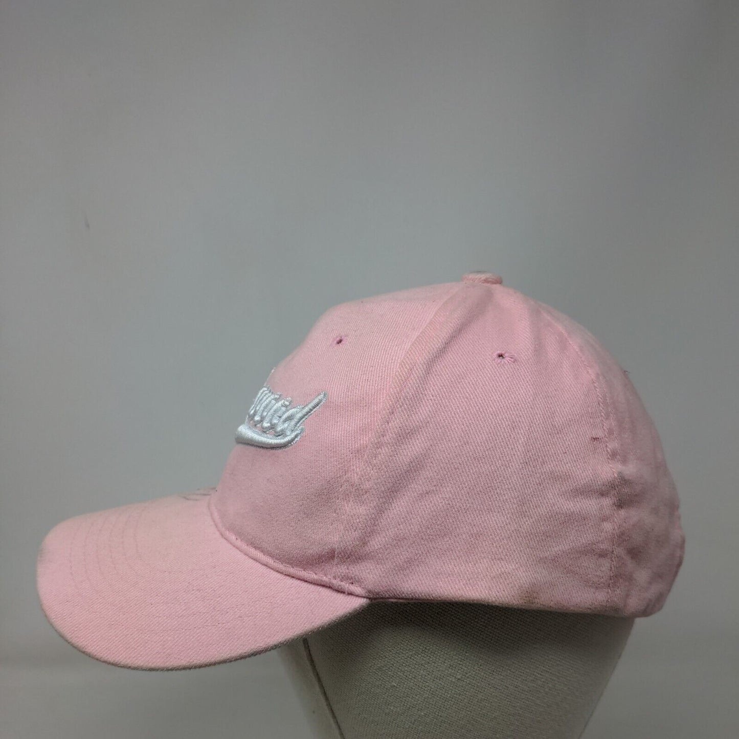 Hollywood Strapback Hat Pink OSFA Adjustable Embroidered 6 Panel Cotton