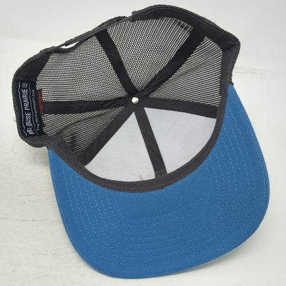 Pacific Headwear Trucker Hat Blue One Size Co-Energy Leather Patch Mesh Snapback