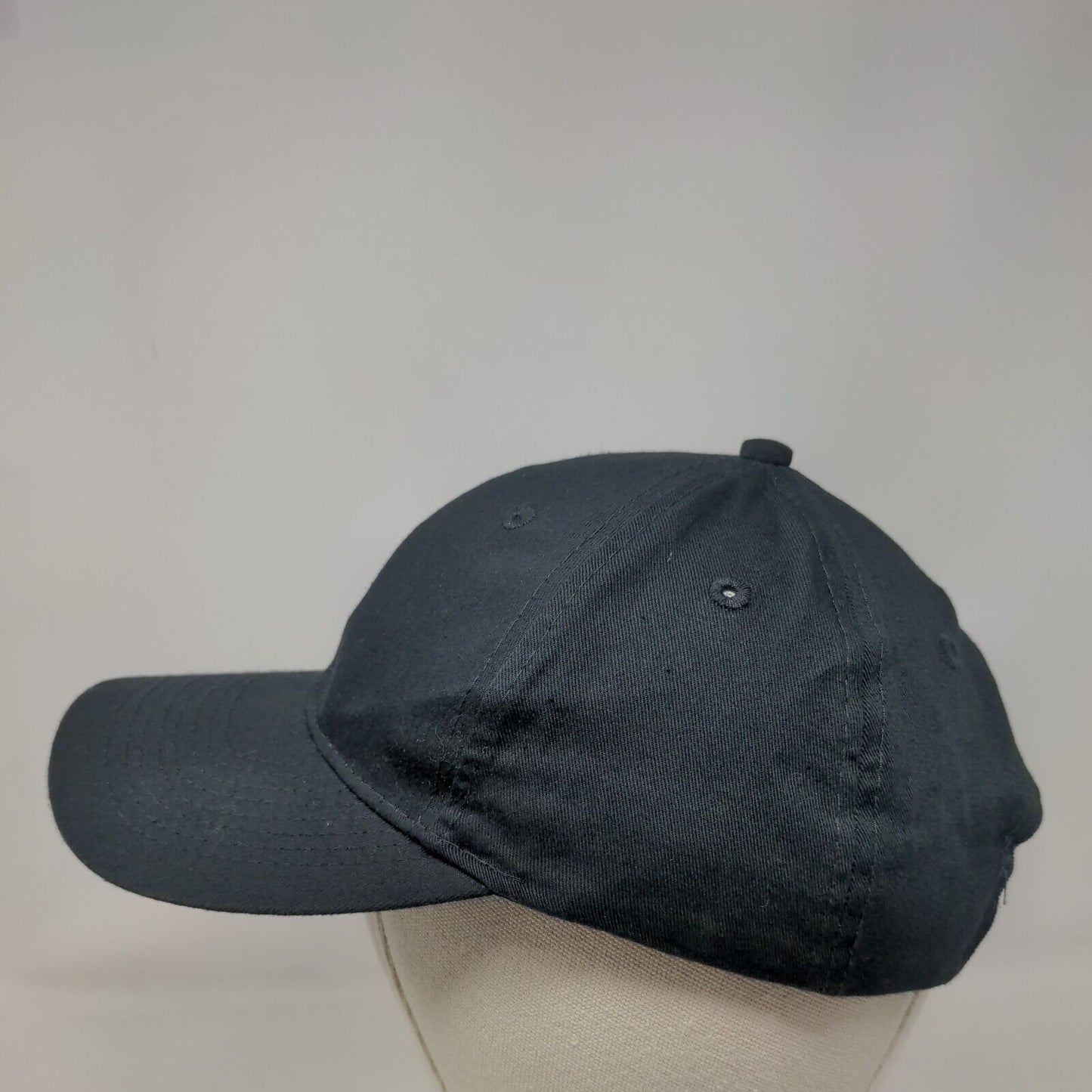 OC Strapback Hat Black One Size Adjustable Embroidered 6 Panel Port & Company