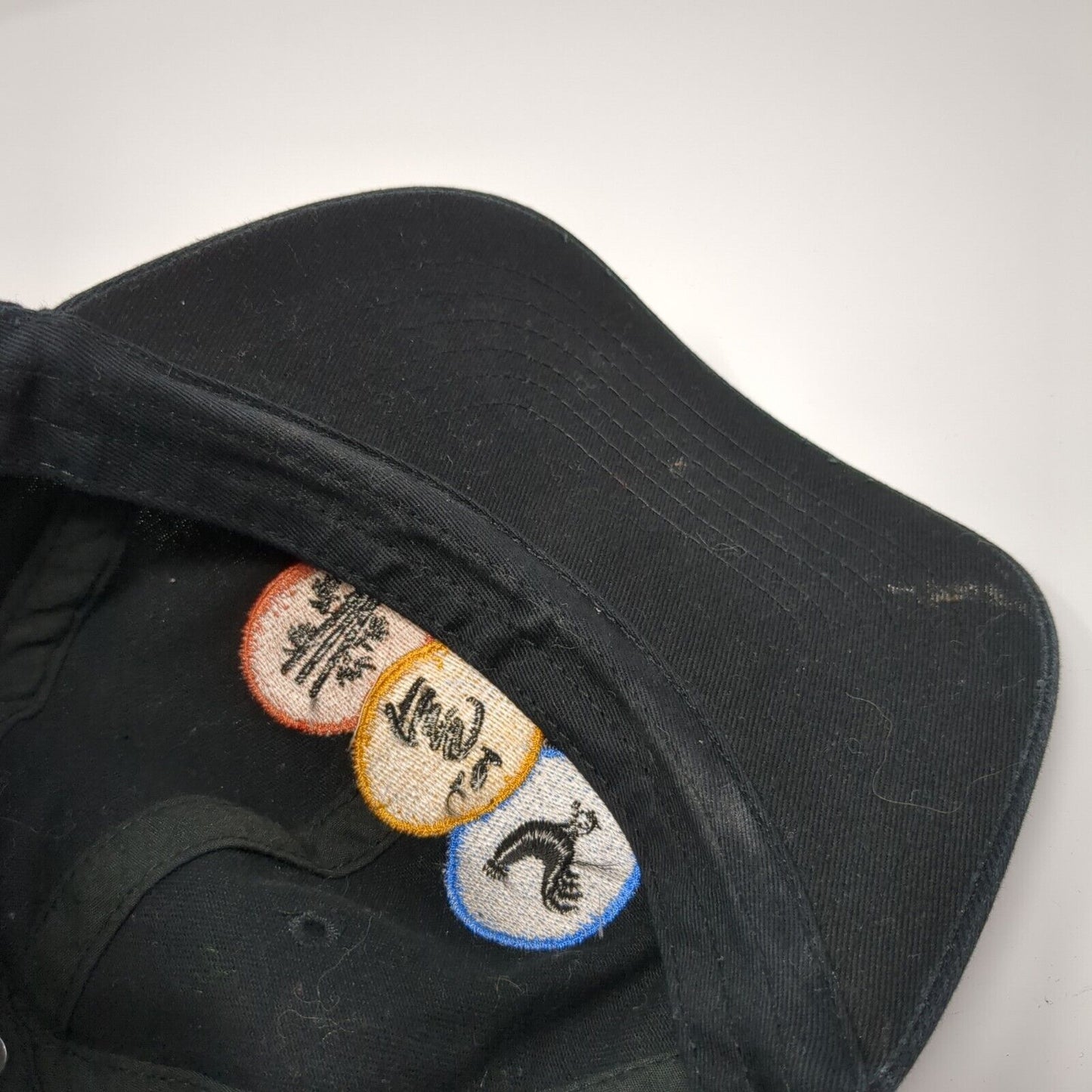 Ting's Slideback Hat Black One Size Adjustable Embroidered 6 Panel Cotton