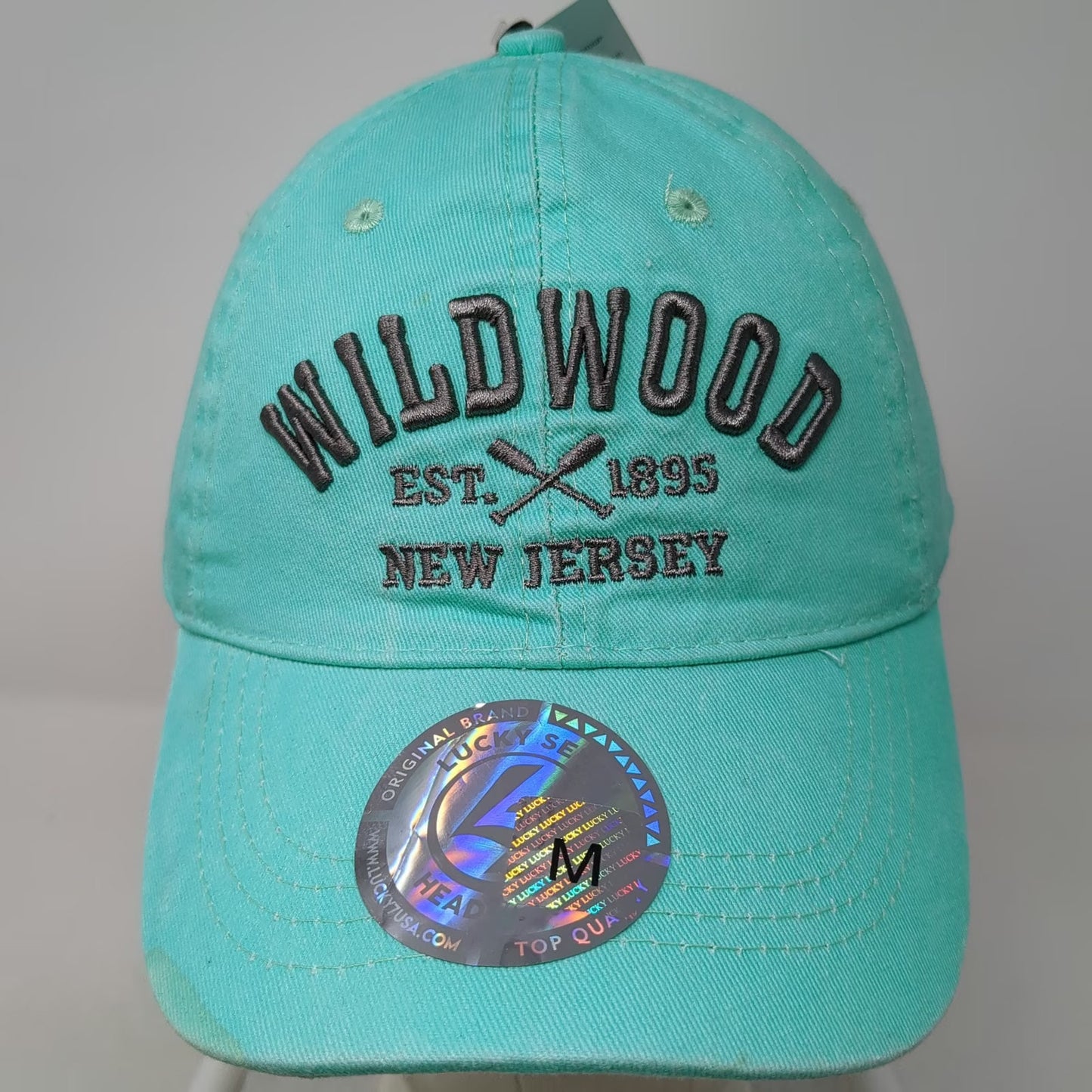 Lucky 7 Baseball Cap Blue Size M Wildwood New Jersey Embroidered Oars Hat