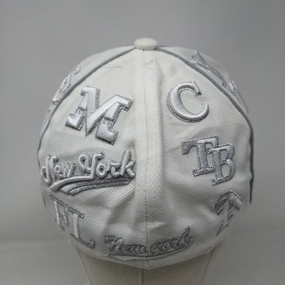 NY New York Boston City Hunter Fitted Hat White 7 1/4 Embroidered 6 Panel