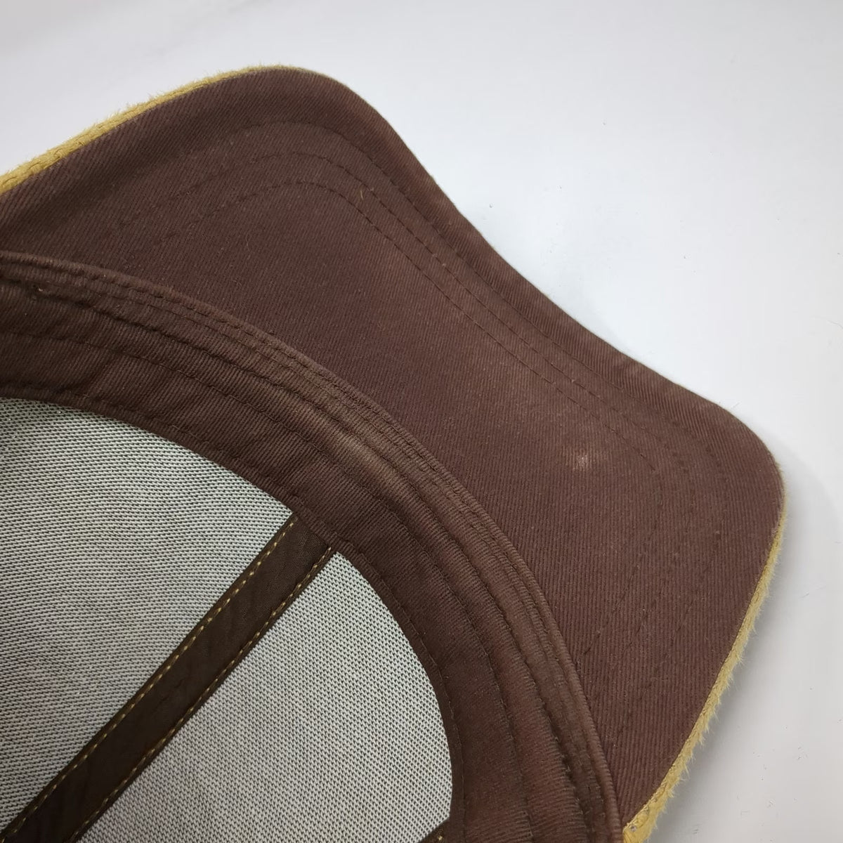 prAna Baseball Cap Brown One Size Woven Paper Linen Blend Metal Logo Hat Breathe
