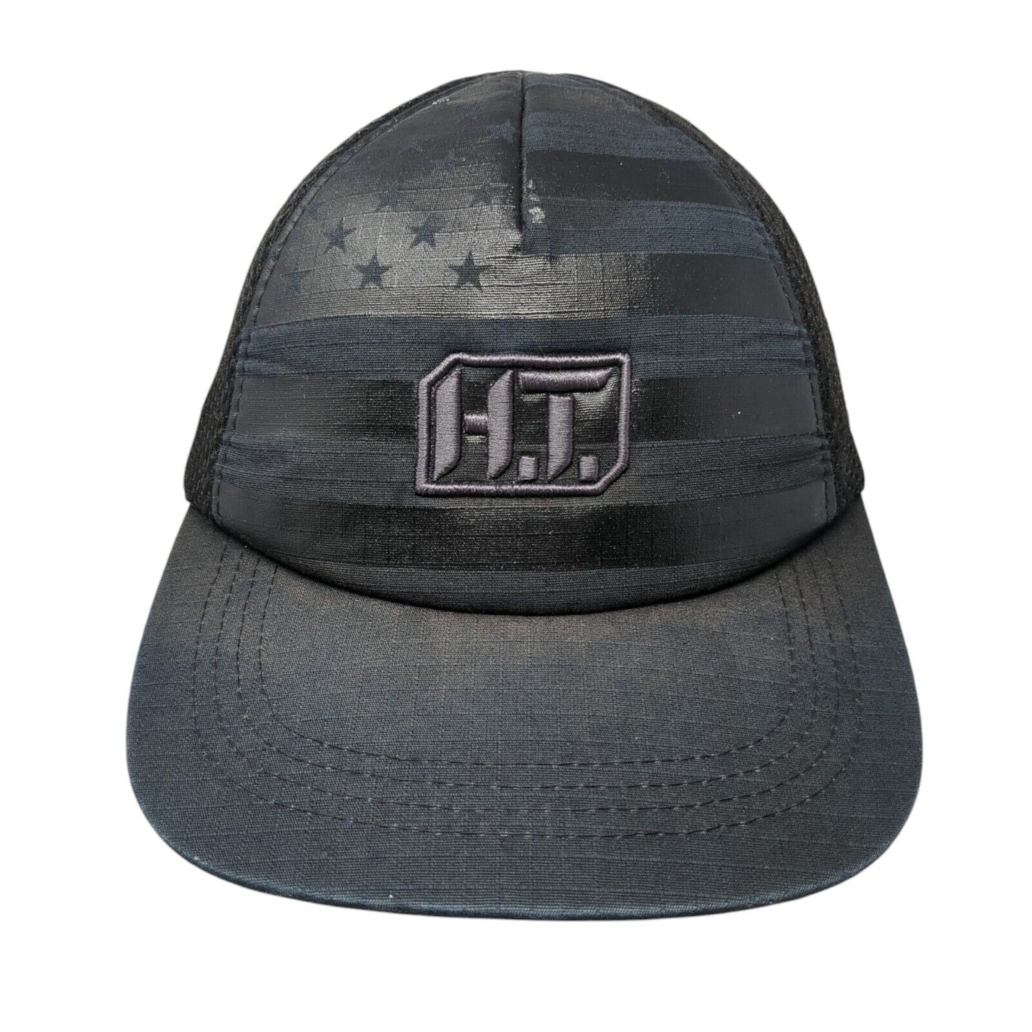 HT Highland Tactical Fitted Baseball Cap Black One Size Patriotic Mesh Back