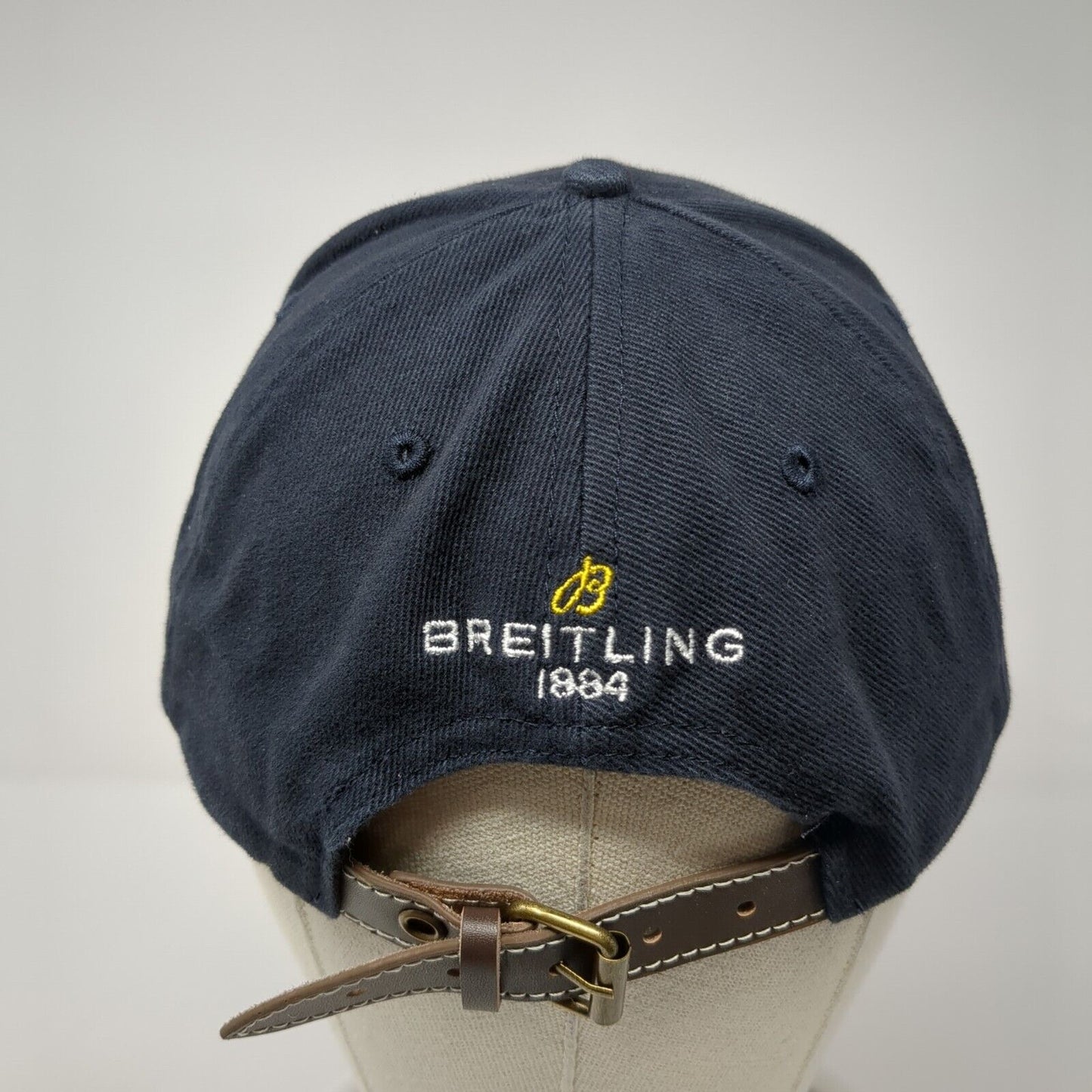 Breitling 1884 Slideback Hat Blue OSFA Embroidered Big Logo Organic Cotton
