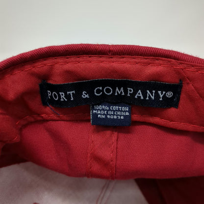 Port & Company Baseball Cap Red One Size Front Sight Logo Cotton Strapback Hat