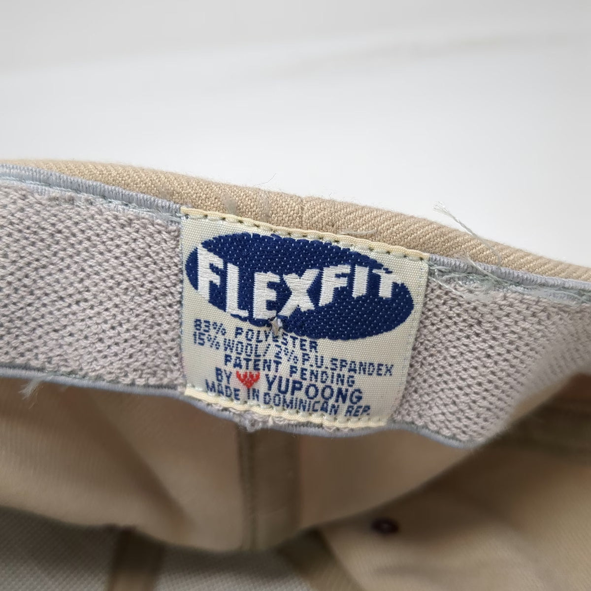 Flexfit Baseball Cap Beige Red One Size Mascot Logo Contrast Brim Sports Hat