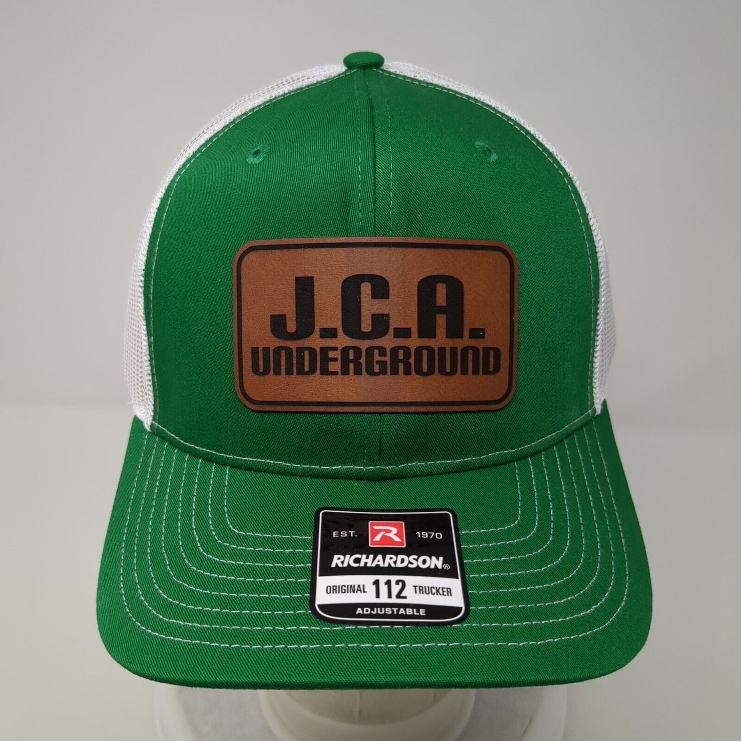 J.C.A. Underground Snapback Trucker Hat Green OS Adjustable Mesh Back Richardson