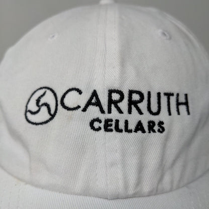 Carruth Cellars Men's Slideback Hat White Embroidered Logo 100% Cotton