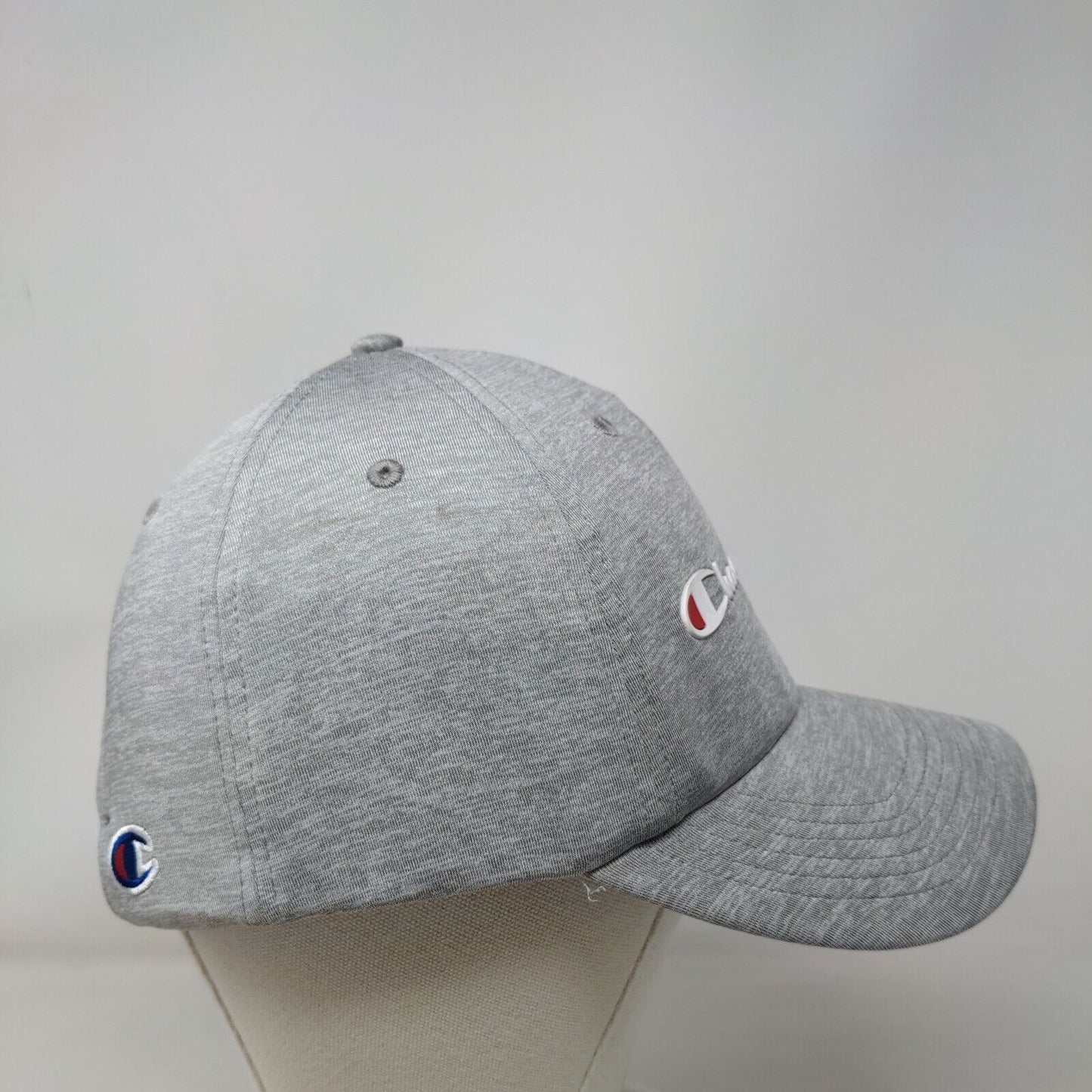 Champion Slideback Hat Gray OSFA Adjustable Solid 6 Panel Vent Holes