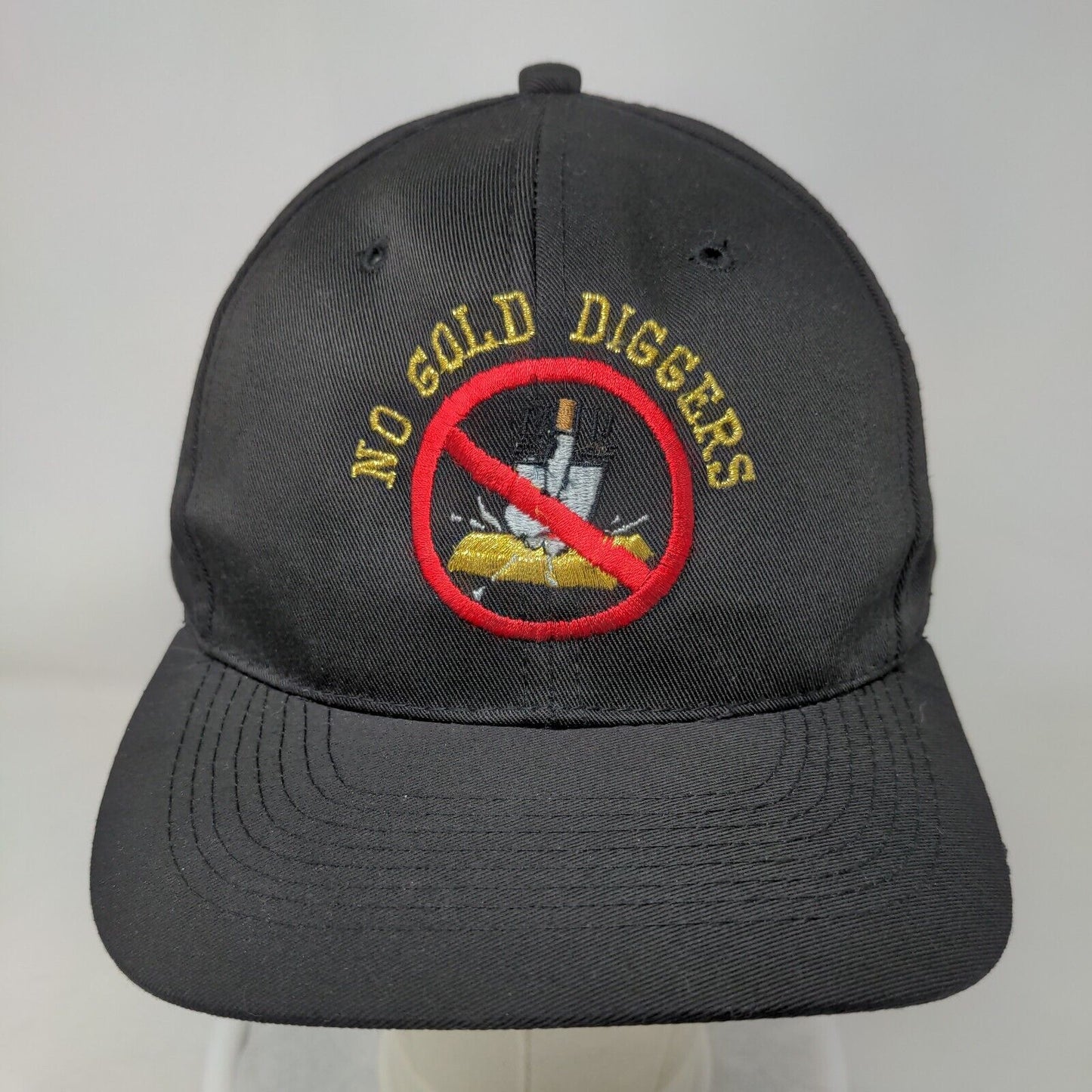 No Gold Diggers Snapback Hat Black OSFA Embroidered 6 Panel Otto Cap