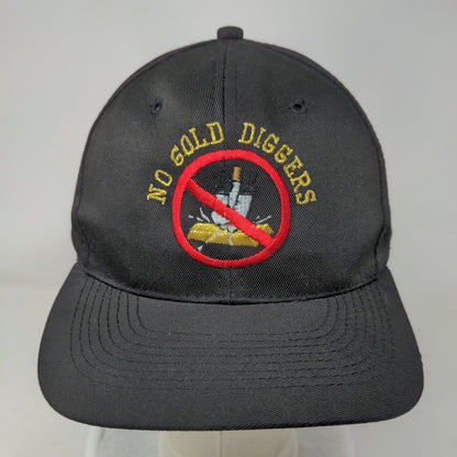 No Gold Diggers Snapback Hat Black OSFA Embroidered 6 Panel Otto Cap