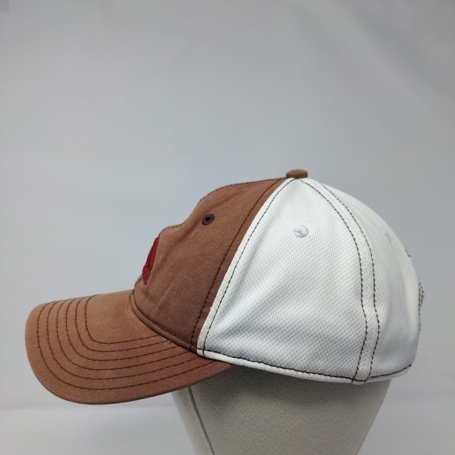 Adidas 3 Stripes Strapback Hat Brown OSFA Embroidered Colorblock