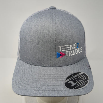 Teens 2 Trades Snapback Mesh Back Trucker Hat Gray One Size Flexfit 110