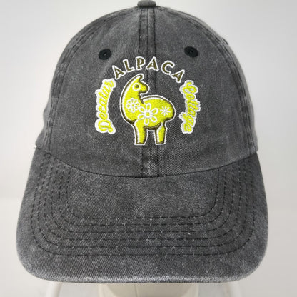 Gray Decatur Alpaca Cottage Embroidered Llama Baseball Cap OSFM Strapback Hat