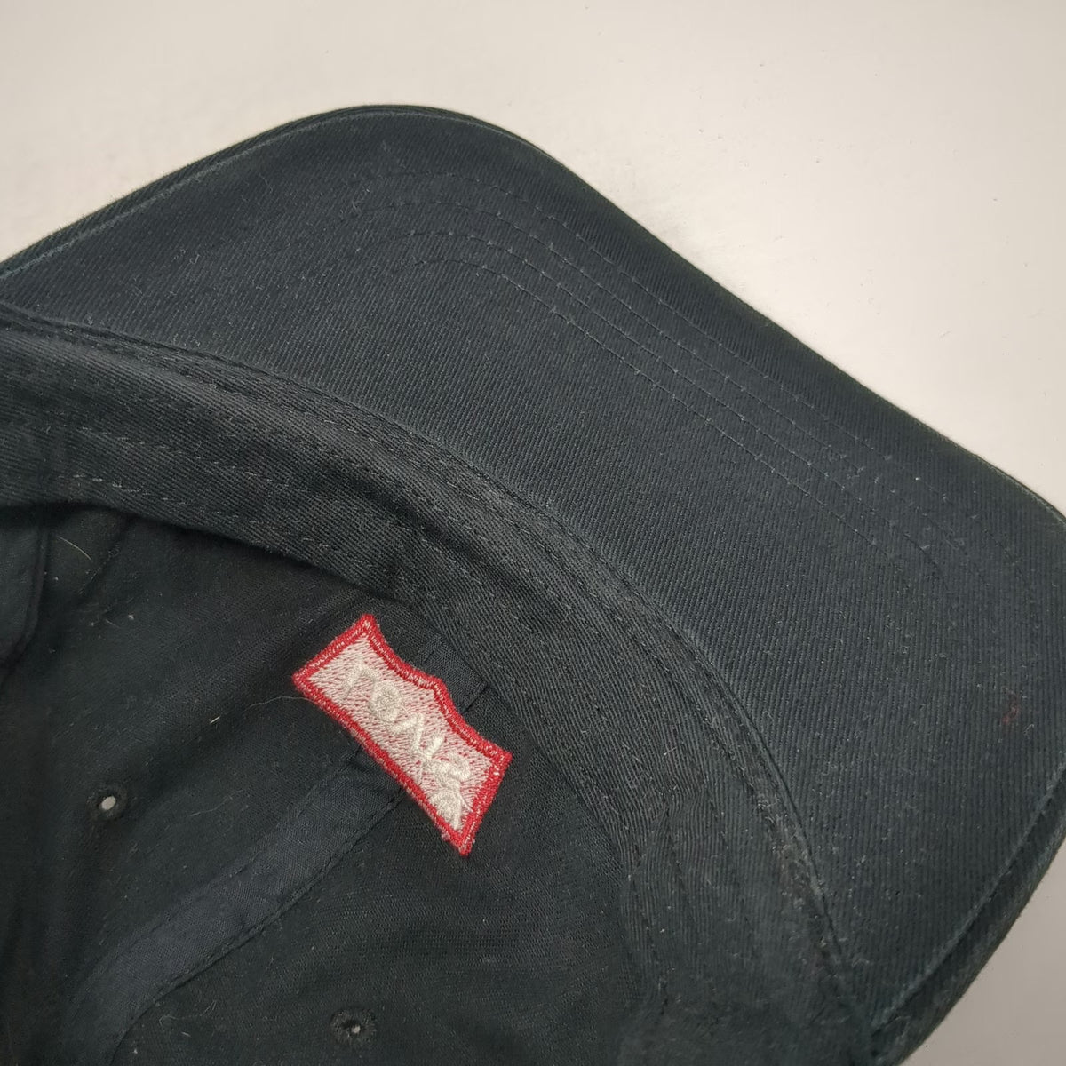 Levi's Baseball Cap Black One Size Red Patch Logo Hat Slideback Strap Cotton