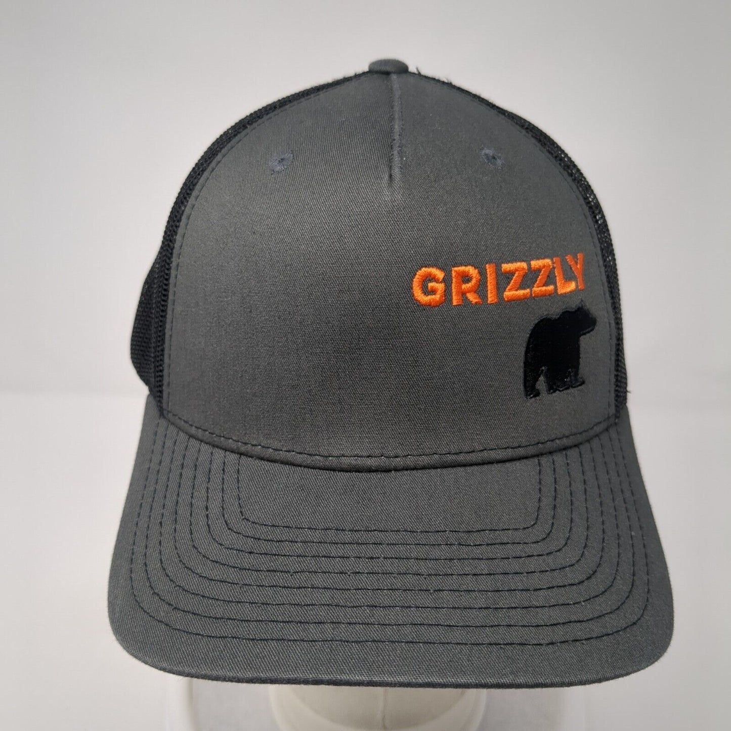 Grizzly Bear Snapback Mesh Back Trucker Hat Gray One Size Richardson