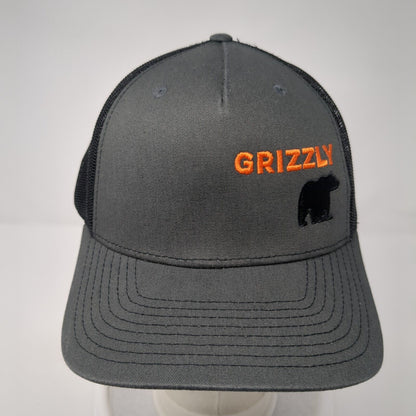 Grizzly Bear Snapback Mesh Back Trucker Hat Gray One Size Richardson