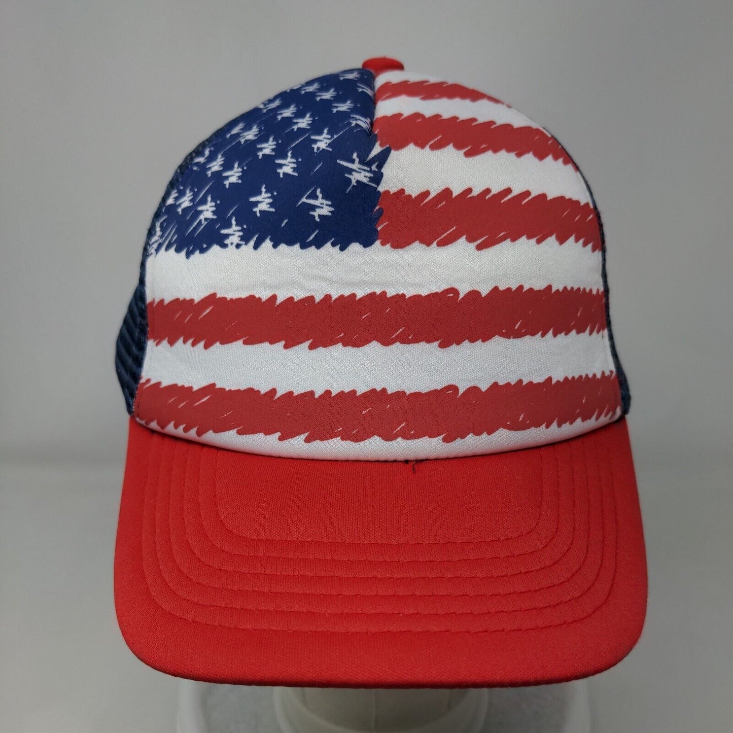 American Flag Snapback Mesh Back Trucker Hat Multi OSFM Adjustable