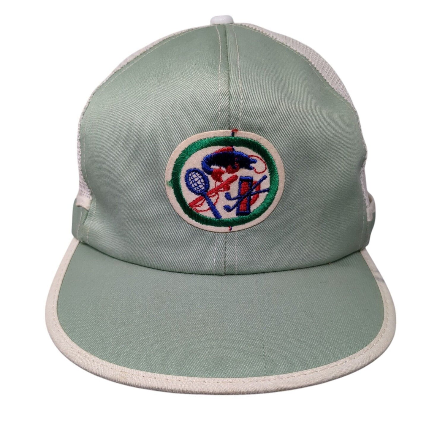 Unbranded Snapback Hat Green L/XL Adjustable Embroidered Breathable Mesh 6 Panel
