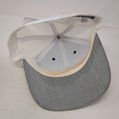 Richardson 112 Trucker Hat Blue Gray White One Size Leather Patch Snapback