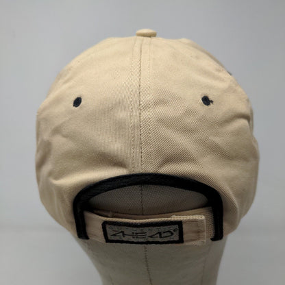 Ahead Men's Strapback Hat Tan Embroidered Cancun Y2K Vintage 2001 Logo