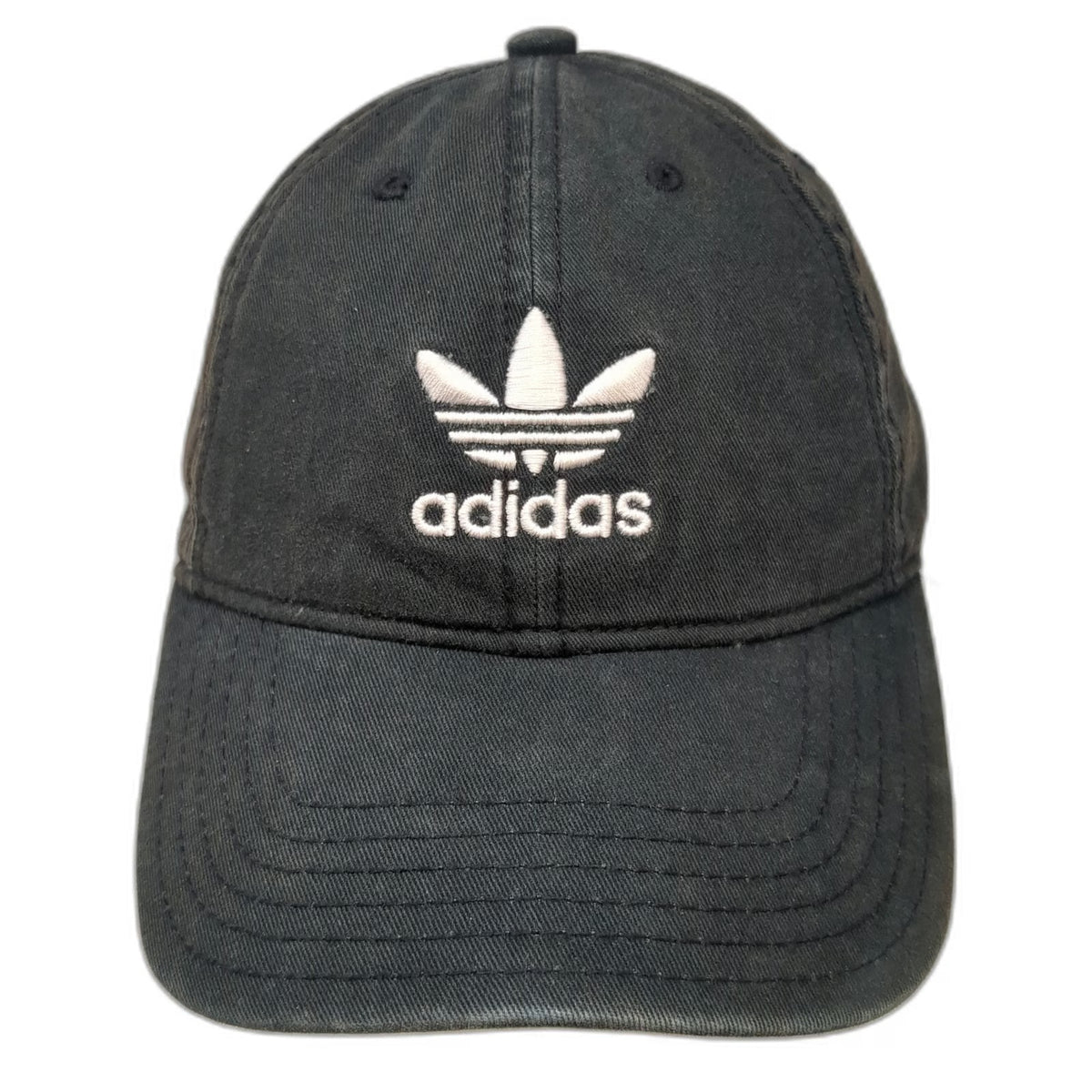 Adidas Trefoil Logo Baseball Cap Black White One Size Slideback Cotton Hat