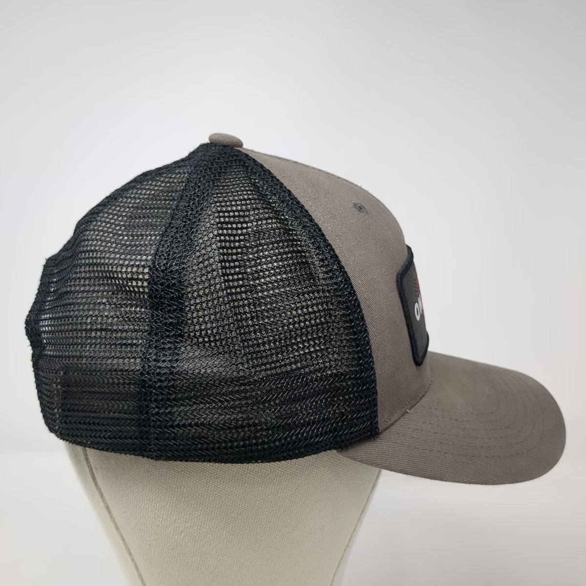 onX Hunt Trucker Hat Gray Black One Size Mesh Back Topographic Patch Snapback