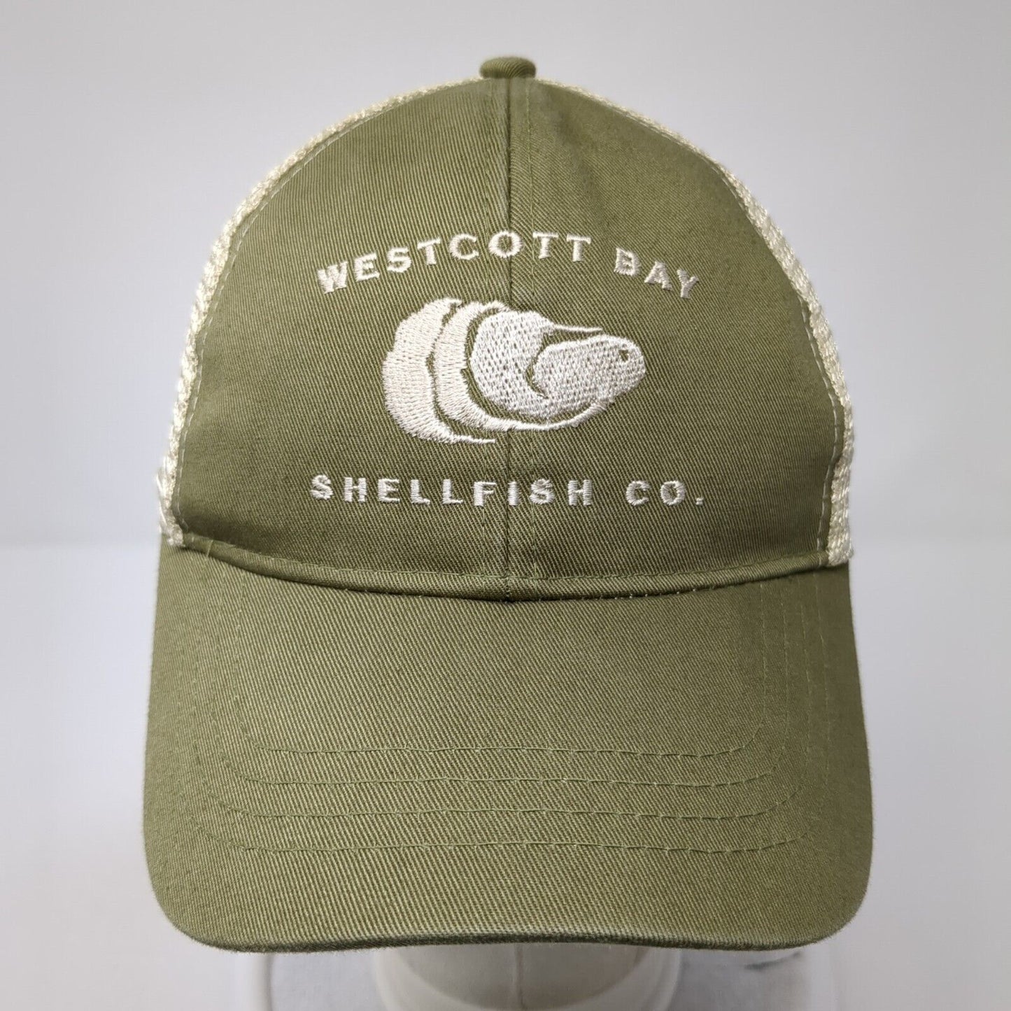Westcott Bay Shellfish Co. Snapback Trucker Hat Green One Size Mesh Back