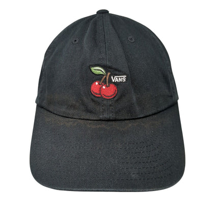 Vans Red Cherry Slideback Hat Black OSFA Adjustable Embroidered 6 Panel