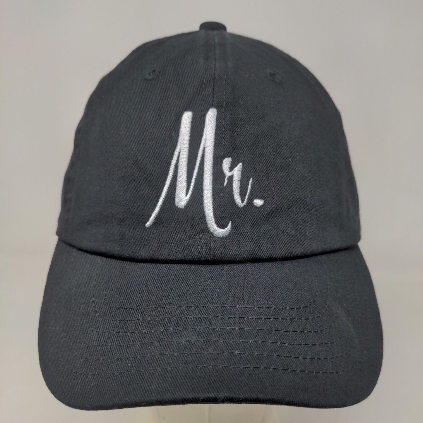 Direct Caps Men's Slideback Hat Black Size OSFM Embroidered Mr. Groom Logo