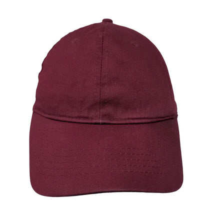 Unbranded Strapback Hat Red Burgundy One Size Adjustable Solid Blank
