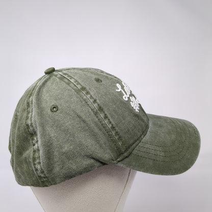 Let's Get Lost Slideback Hat Green OS Adjustable Embroidered 6 Panel Cotton