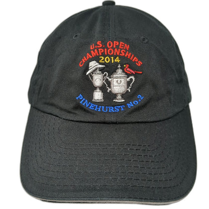 USGA Baseball Cap Black OSFM 2014 US Open Pinehurst No. 2 Member Golf Hat Trophy