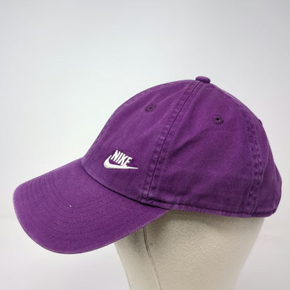 Nike Baseball Cap Purple One Size Hat Slideback Heritage86 Cotton Swoosh Logo