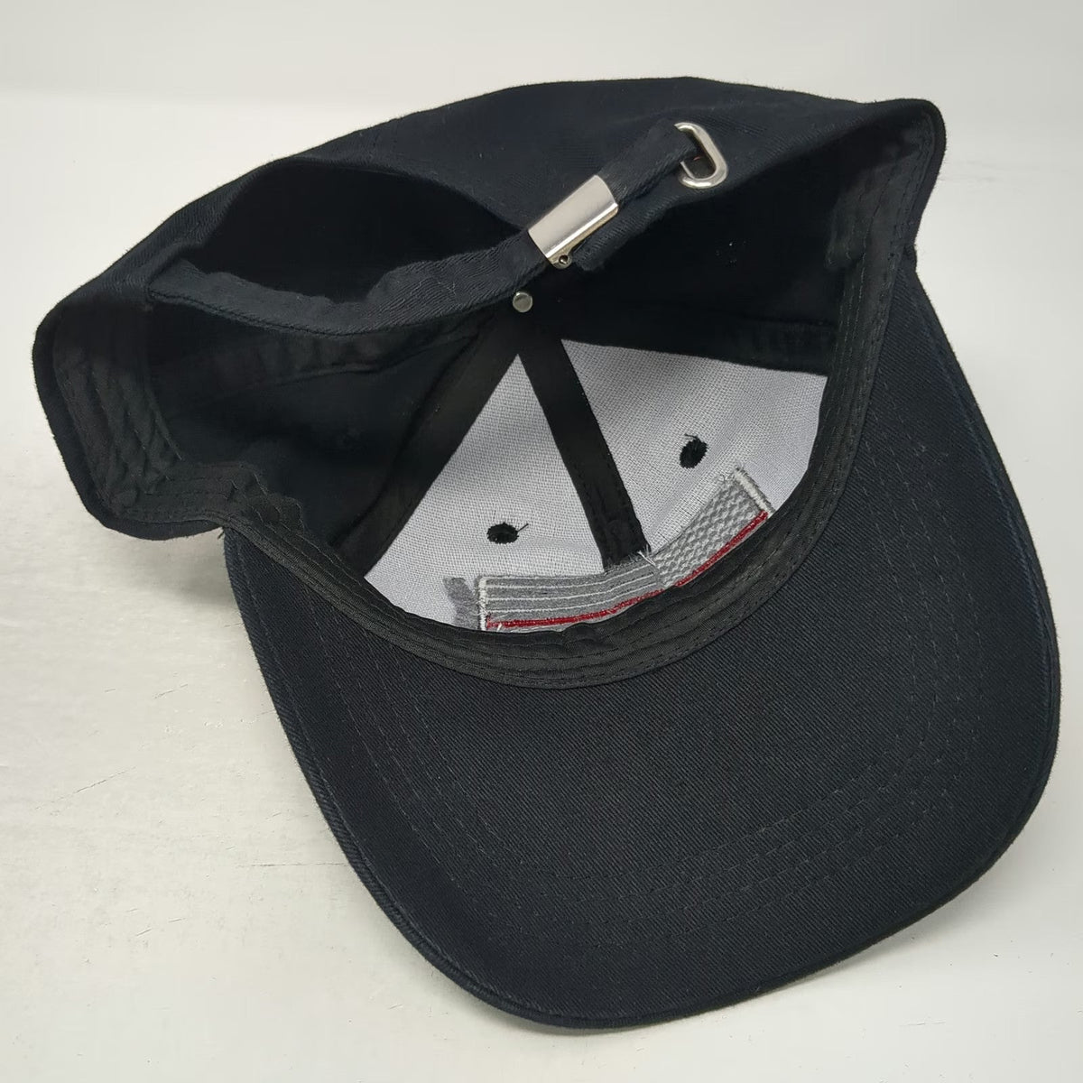 Black Thin Red Line American Flag Baseball Cap One Size Firefighter Support Hat