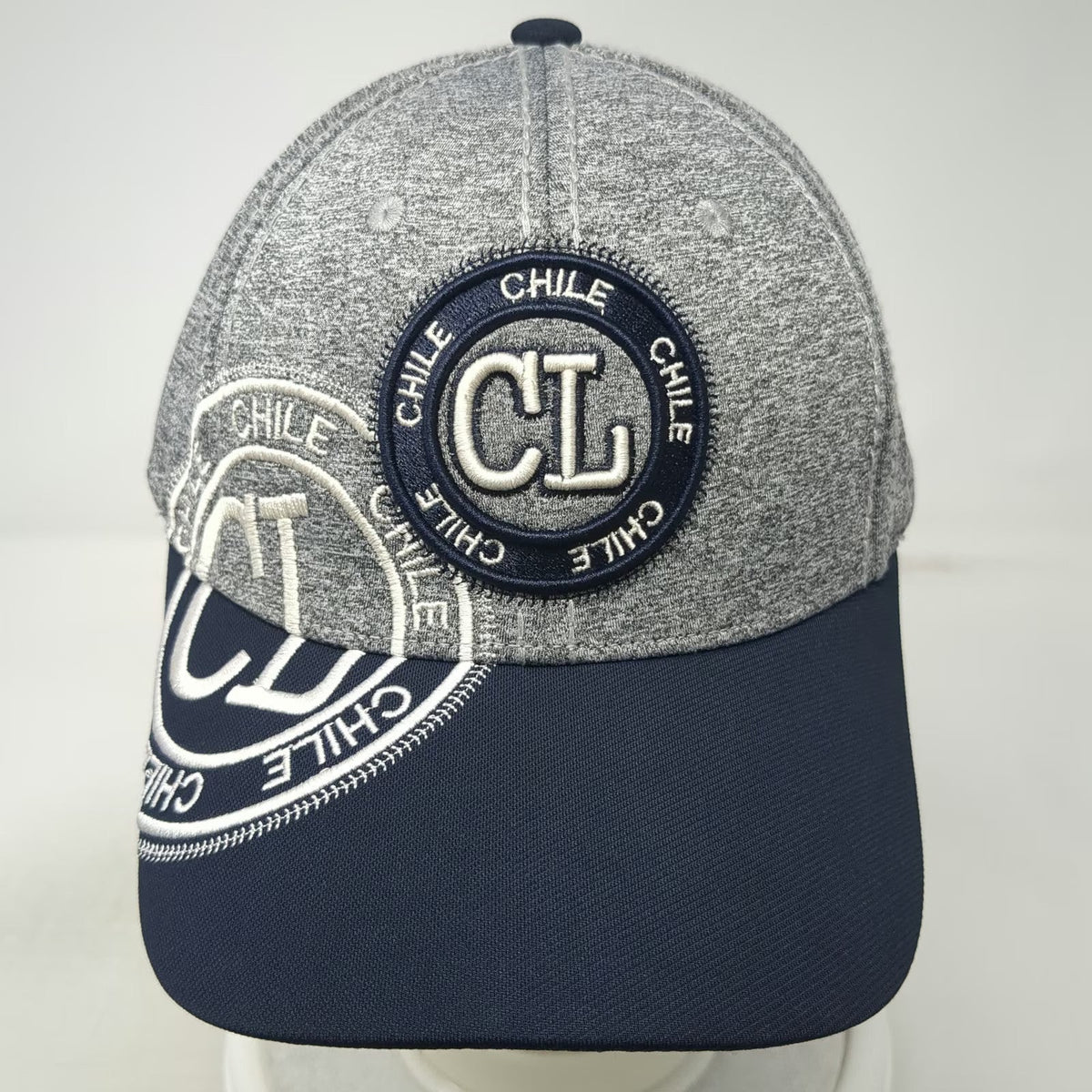 Robin Ruth Baseball Cap Gray Blue Chile Souvenir CL Patch Heathered One Size Hat