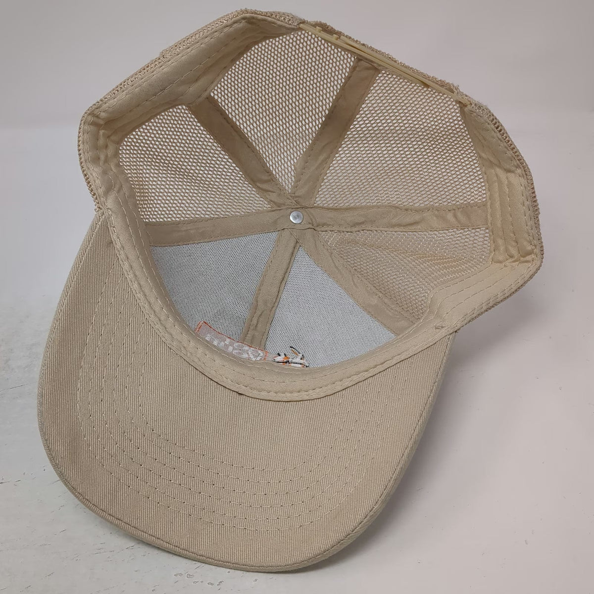Trucker Hat Beige One Size Mesh Back OurSafety Got Your Back Graphic Snapback