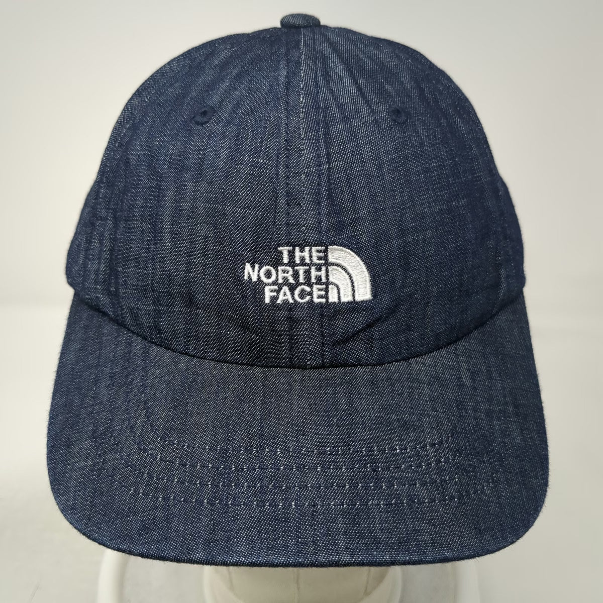 The North Face Baseball Cap Blue One Size Denim 1966 Logo Slideback Buckle Hat