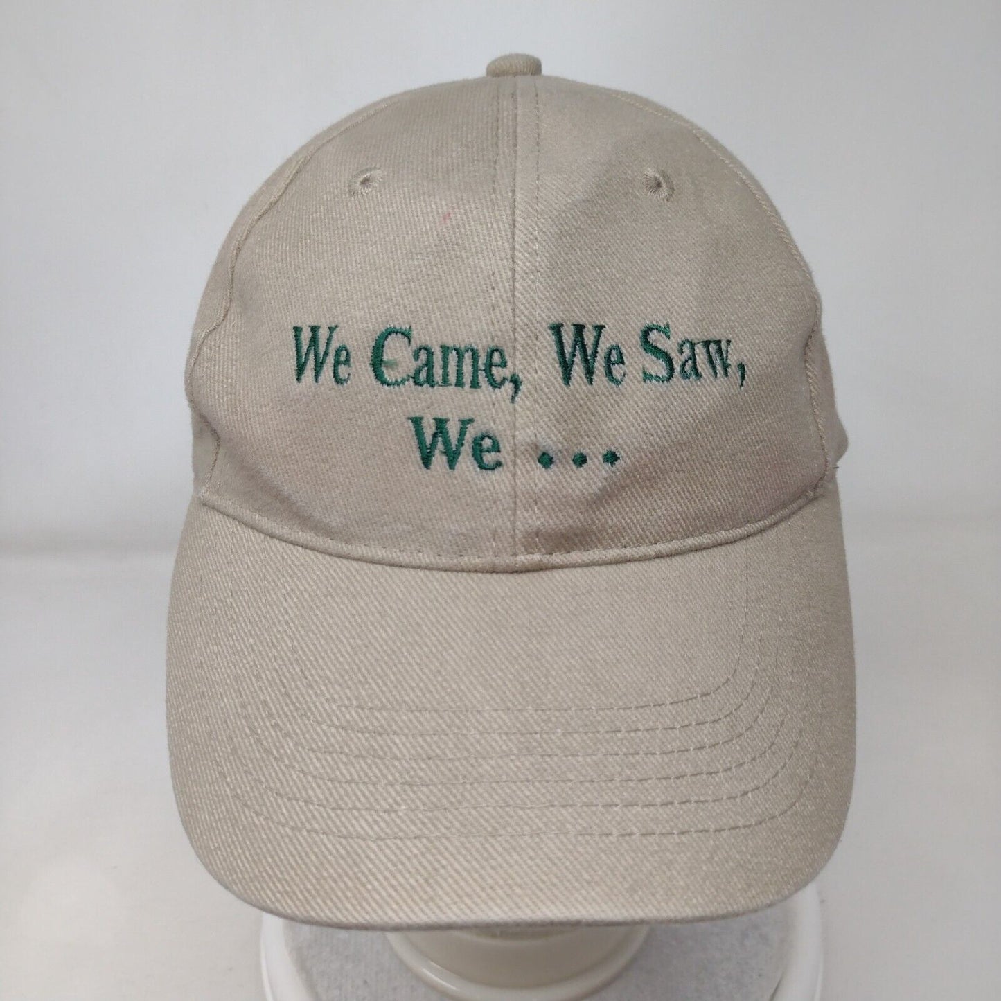 We Came We Saw We... Slideback Hat Tan One Size Adjustable Port & Company Cotton