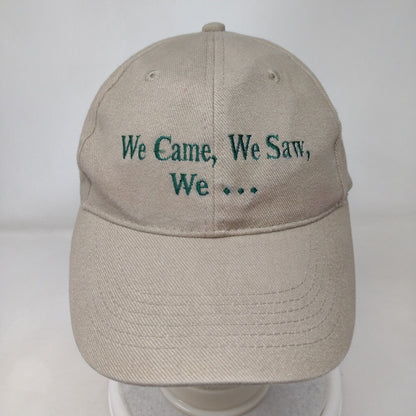 We Came We Saw We... Slideback Hat Tan One Size Adjustable Port & Company Cotton