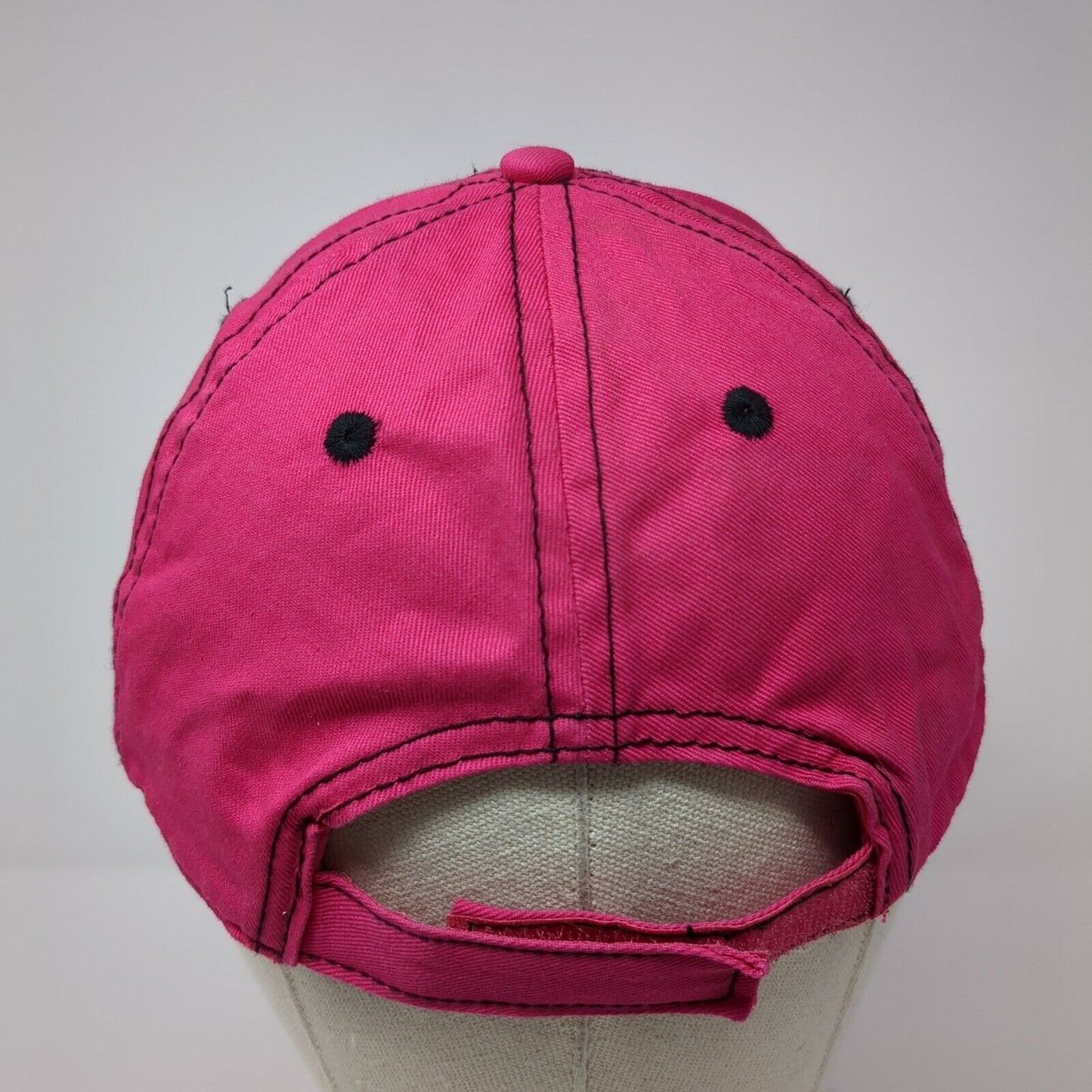 Unbranded Strapback Hat Pink One Size Adjustable Vented Holes 6 Panel Blank