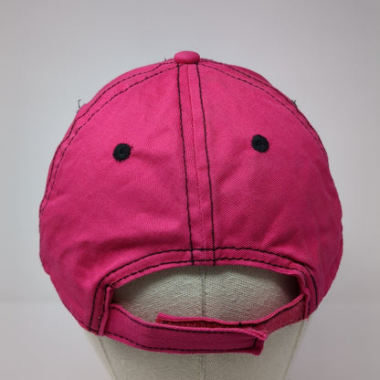 Unbranded Strapback Hat Pink One Size Adjustable Vented Holes 6 Panel Blank