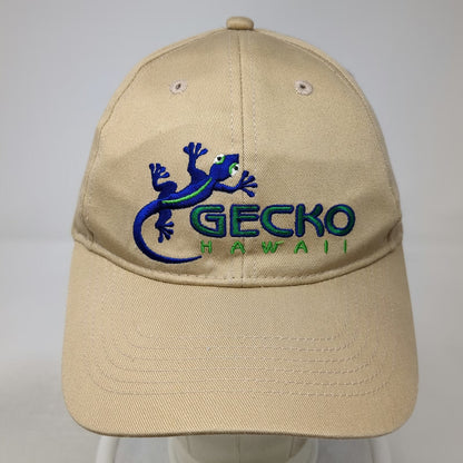 Gecko Hawaii Snapback Beige One Size Embroidered Logo Blue Twill 6 Panel Hat