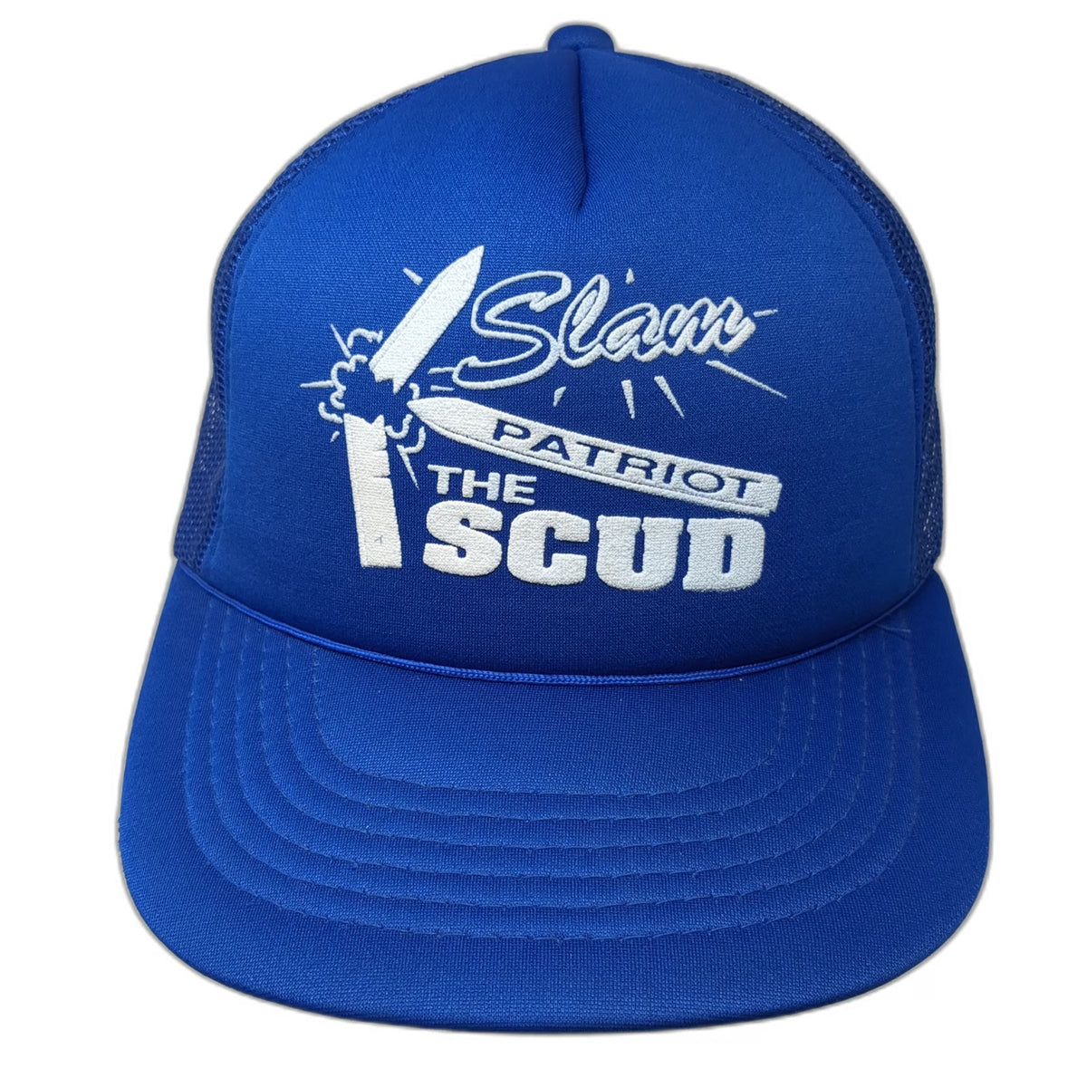 AA Headwear Trucker Hat Blue OS Slam Patriot The Scud Missile Gulf War Snapback